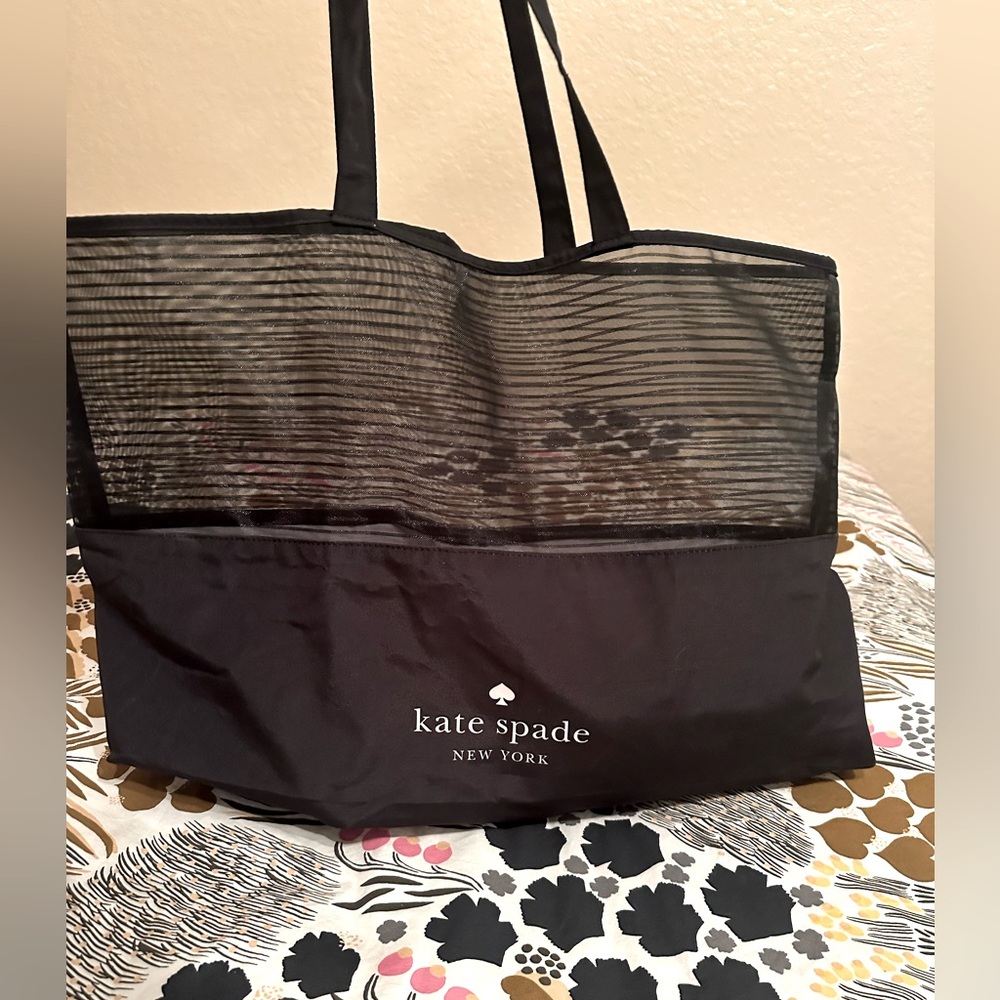 Kate Spade tote bag stuffed with goodies